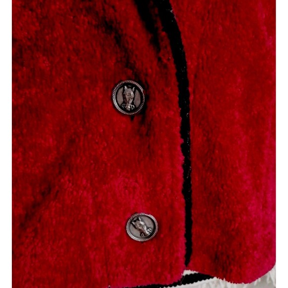 Vintage Women's Red Shawl Collar Jacket Sz L Equestrian Jacket Horse Jacket - Picture 6 of 6